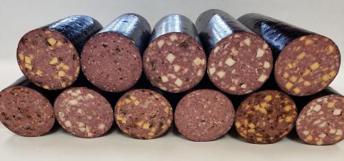 Cranberry, Jalapeno, Pepper Jack Summer Sausage Sold 1 to 1.25# per package